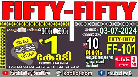 Fifty Fifty 03.07.2024 FF101 Kerala Lottery Result .